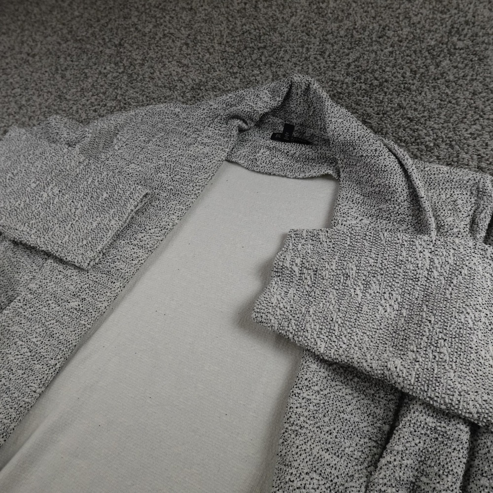 Eileen Fisher Sweater Womens PM Gray Flecked Open Front Cardigan Layering Casual